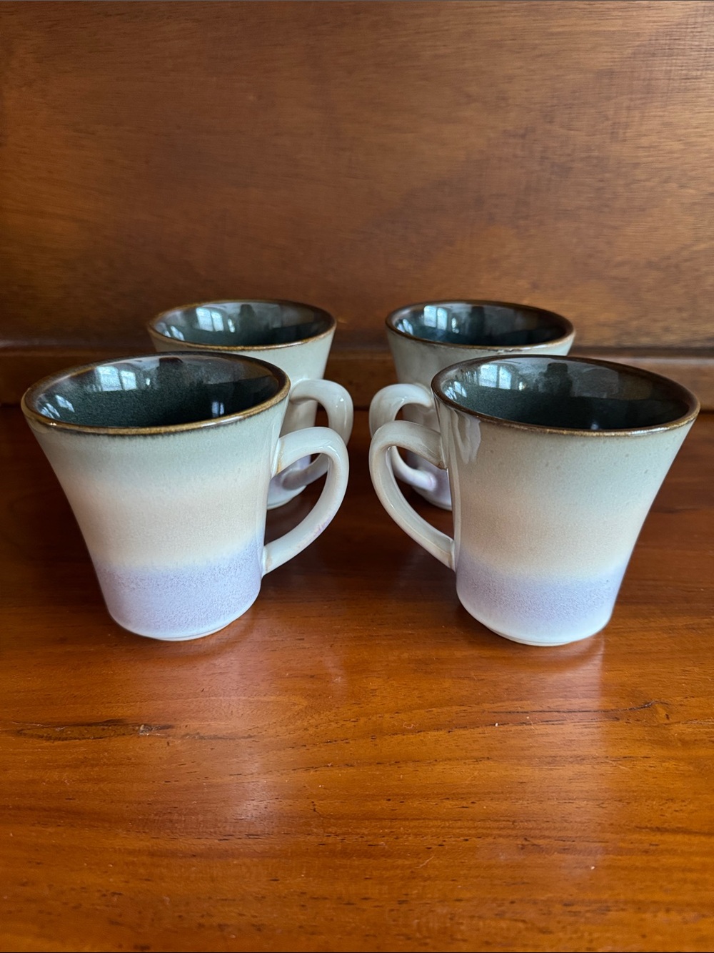 Coffee Mugs - Sango 'Arcadia Black' 4605 C Pastel Shades - Set Of 4